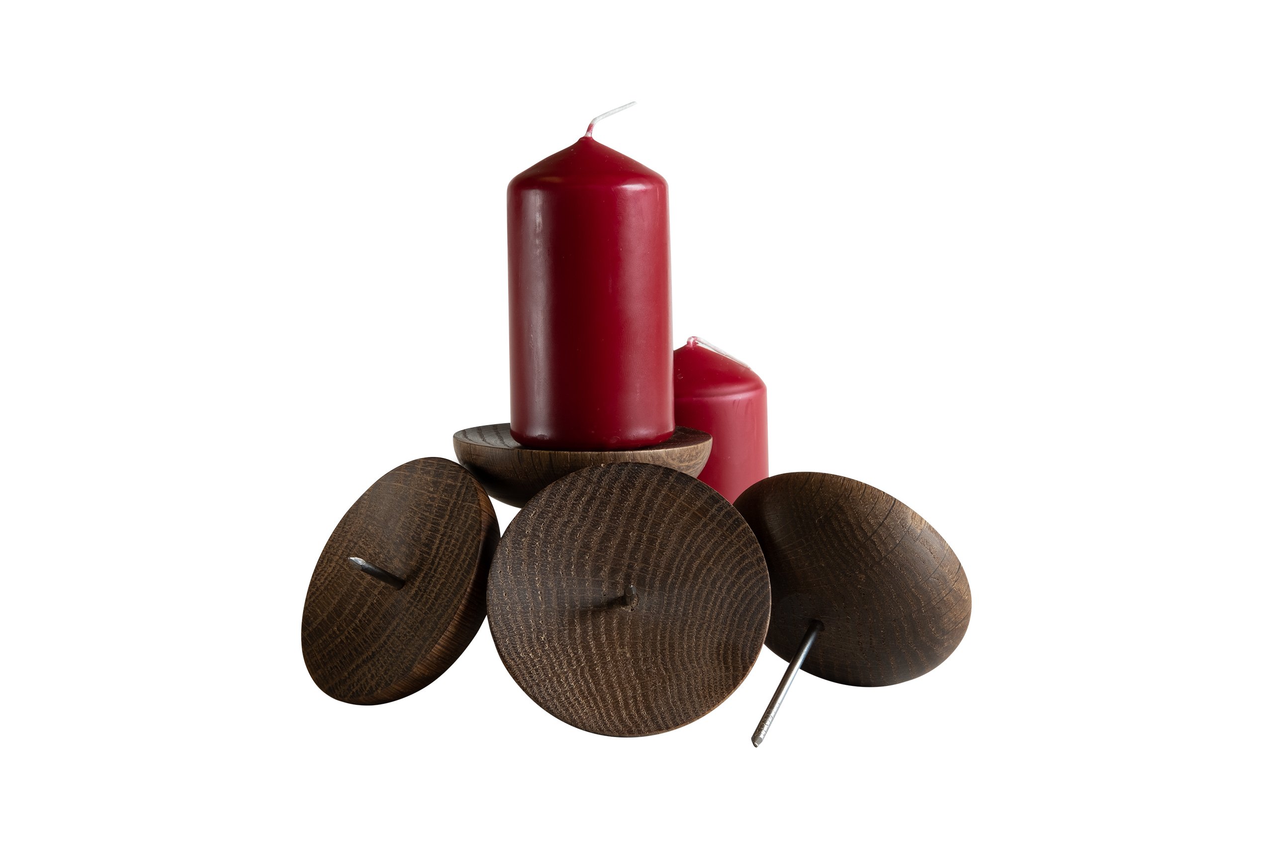 Kerzenteller für Adventsständer | Holz-Leute 4er-Set