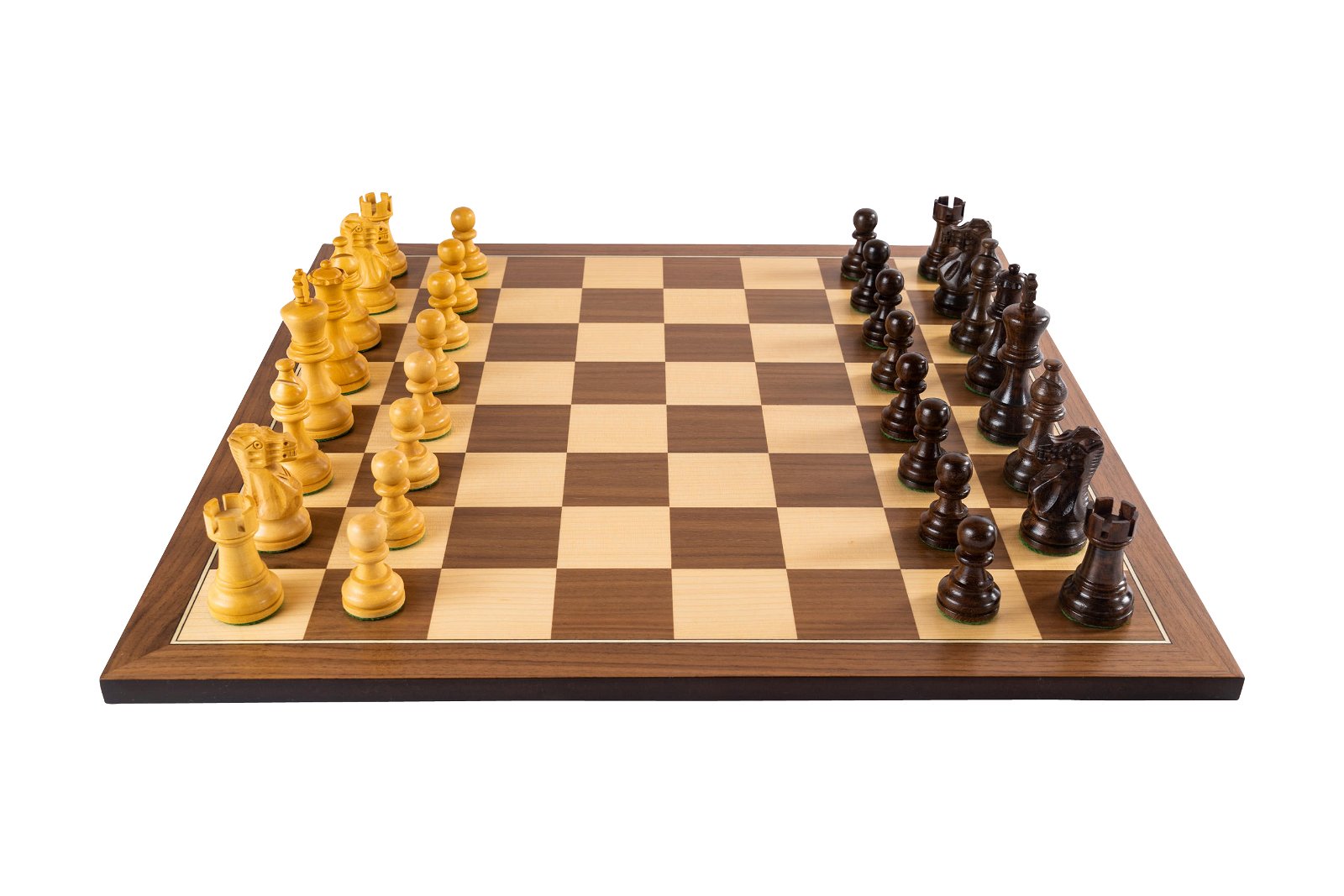 Holzschach 40 x 40 cm Schachbrett mit Figuren aus Holz Spiel Truhe & Mühle Spiel 